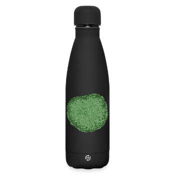 natural fresh-looking green moss cushion - Matte Insulated Water Bottle 500 ml - black - Front