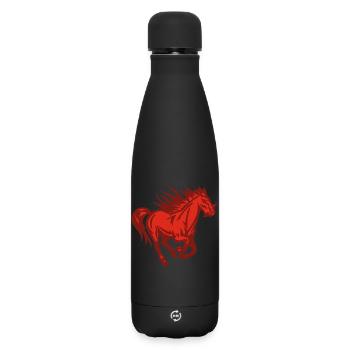 Dämonisches Pferd - Matte Thermosflasche 500 ml - Schwarz - Vorne