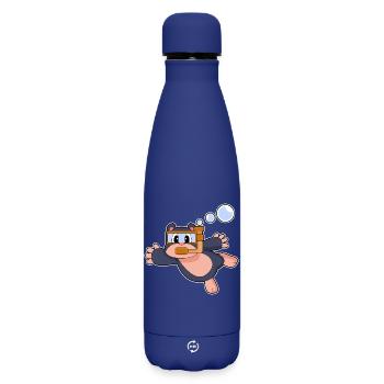 Maulwurf Taucher Schnorchel Tauchen - Matte Thermosflasche 500 ml - Dunkelblau  - Vorne