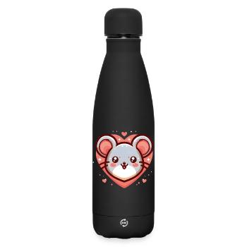 Mouse Heart - Matte Insulated Water Bottle 500 ml - black - Front