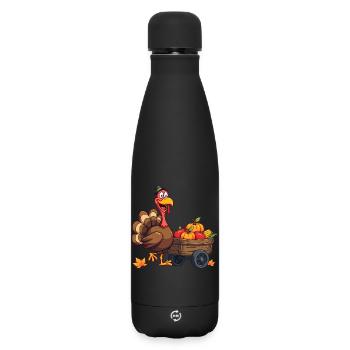 Thanksgiving Drôle Dinde de Thanksgiving - Bouteille isotherme SOFT TOUCH 500 ml - noir - Devant