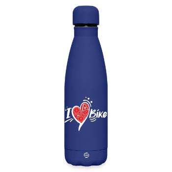 Cœur Vélo Rouge Pièces Métalliques - Bouteille isotherme SOFT TOUCH 500 ml - bleu foncé  - Devant