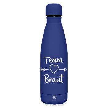 team_braut - Matte Thermosflasche 500 ml - Dunkelblau  - Vorne
