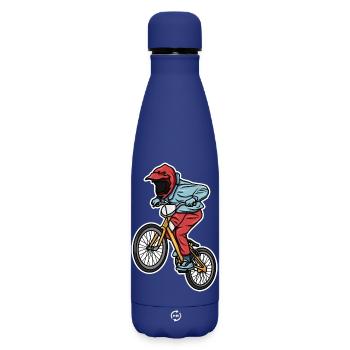 Funny BMX boy - Matte Insulated Water Bottle 500 ml - dark blue  - Front