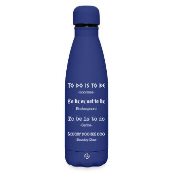 Être ou ne pas être - Bouteille isotherme SOFT TOUCH 500 ml - bleu foncé  - Devant