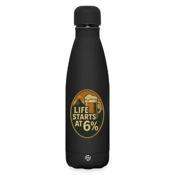 La vie commence à 6 % - Bouteille isotherme SOFT TOUCH 500 ml - noir - Devant
