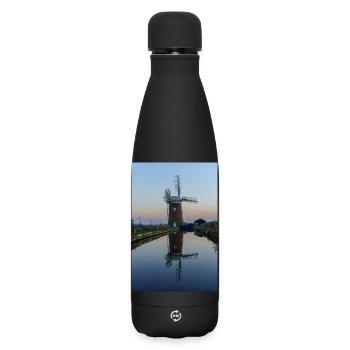 Windmill by Quiet Canal - Matte Insulated Water Bottle 500 ml - black - Front