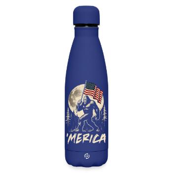 Bigfoot américain Moon Drôle Bigfoot pour hommes z - Bouteille isotherme SOFT TOUCH 500 ml - bleu foncé  - Devant