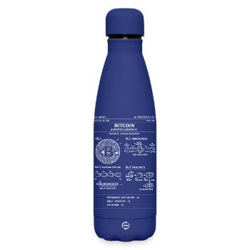 Bitcoin-Schema: Krypto-Flussdiagramm - Matte Thermosflasche 500 ml - Dunkelblau  - Vorne