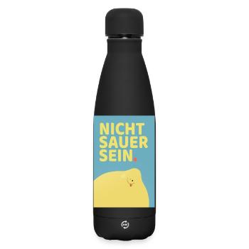 Nicht sauer sein lustige Zitrone Poster - Matte Thermosflasche 500 ml - Schwarz - Vorne