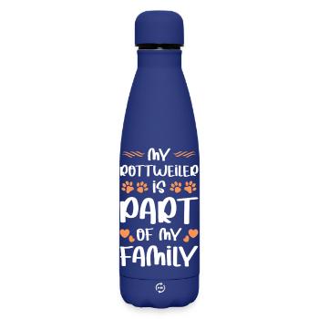 Mon Rottweiler fait partie de ma famille - Bouteille isotherme SOFT TOUCH 500 ml - bleu foncé  - Devant