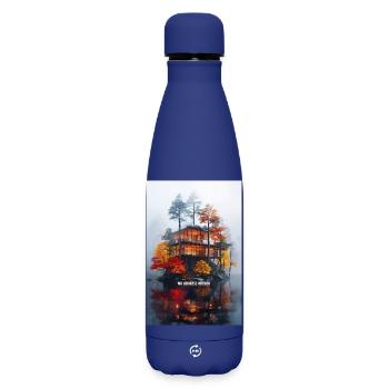 KEINE ADRESSE BENÖTIGT - Moderne Villa der Herbstinsel - Matte Thermosflasche 500 ml - Dunkelblau  - Vorne
