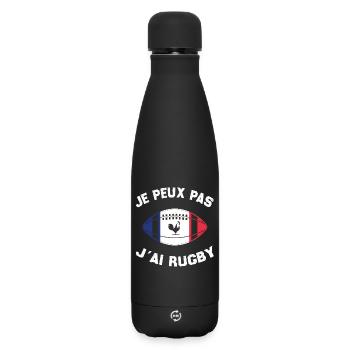 Je Peux Pas J'ai Rugby - Bouteille isotherme SOFT TOUCH 500 ml - noir - Devant