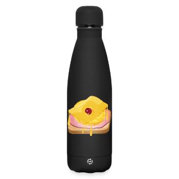 Pineapple,cheese,ham and toast bread -Toast Hawaii - Matte Insulated Water Bottle 500 ml - black - Front