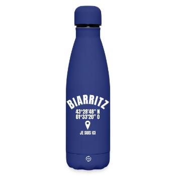 Biarritz, Basque, Pays Basque - Bouteille isotherme SOFT TOUCH 500 ml - bleu foncé  - Devant