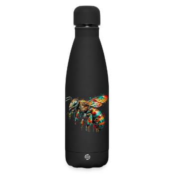 Biene - Matte Thermosflasche 500 ml - Schwarz - Vorne