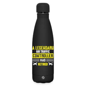 Air Traffic Controller Retirement Humor - Matte Insulated Water Bottle 500 ml - black - Front