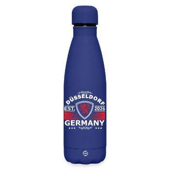 Düsseldorf Design – Fier de la ville - Bouteille isotherme SOFT TOUCH 500 ml - bleu foncé  - Devant
