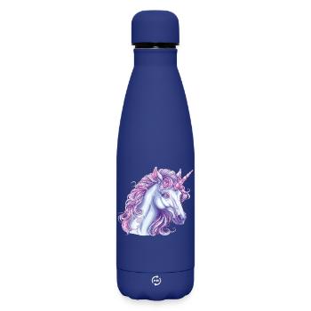 Enchanted Unicorn Magical Expression - Matte Insulated Water Bottle 500 ml - dark blue  - Front