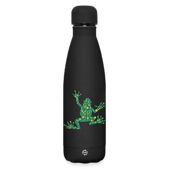 Punktfrosch aus bunten Kreisen - Matte Thermosflasche 500 ml - Schwarz - Vorne