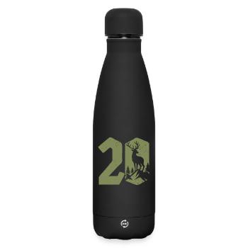 Jäger 20. Geburtstag Jagd 20 Jahre Zahl Hirsch - Matte Thermosflasche 500 ml - Schwarz - Vorne