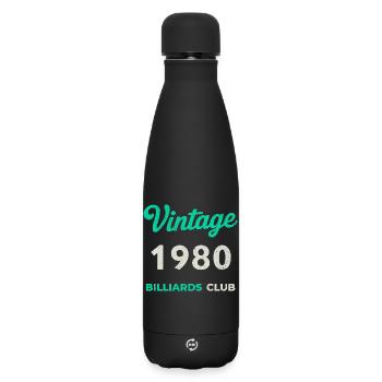 Vintage 1980 – Billiards Club Retro Geburtsjahr - Matte Thermosflasche 500 ml - Schwarz - Vorne