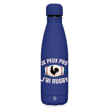 Je peux pas j ai rugby - Bouteille isotherme SOFT TOUCH 500 ml - bleu foncé  - Devant