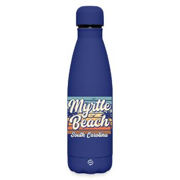 Myrtle Beach South Carolina Retro Sunset Vacation - Matte Insulated Water Bottle 500 ml - dark blue  - Front
