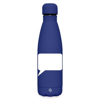 Personnalisez votre propre bande dessinée en bulles de dialogue - Bouteille isotherme SOFT TOUCH 500 ml - bleu foncé  - Devant