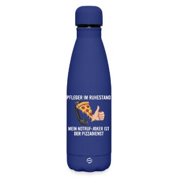 Rentner Notruf Pizzadienst - Matte Thermosflasche 500 ml - Dunkelblau  - Vorne