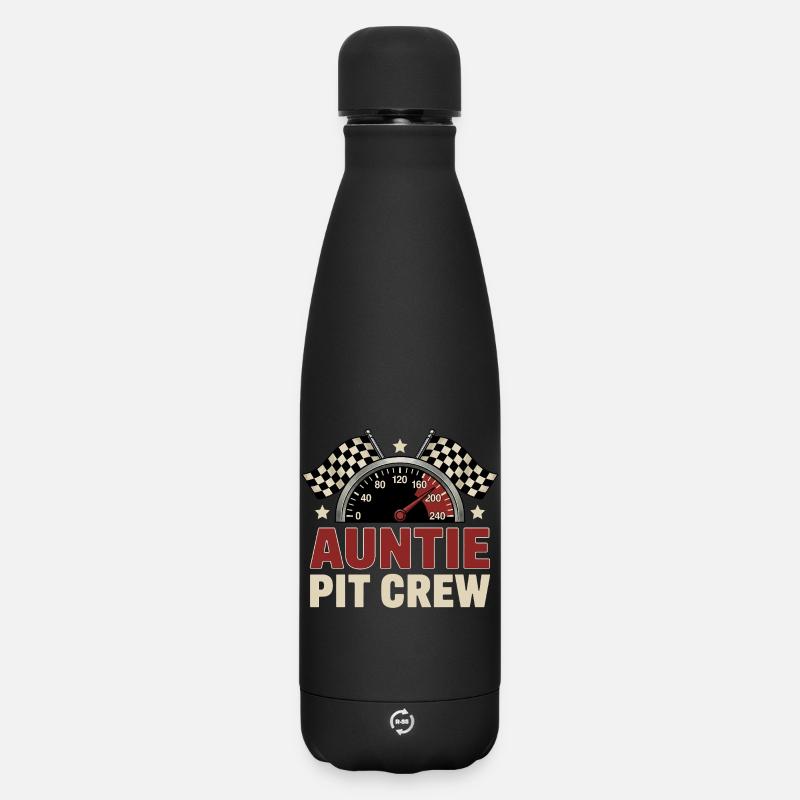 Auntie Pit Crew Racing - Matte Panorama Thermosflasche 500 ml - Schwarz