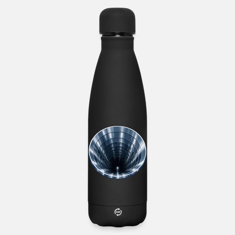 Blue Spiral Tunnel - Matte Insulated Water Bottle 500 ml - black