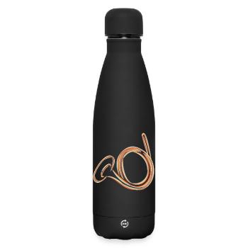 Skizze Waldhorn - Matte Thermosflasche 500 ml - Schwarz - Vorne