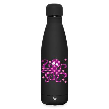 Nursery rose Octopus Dots Squid - Bouteille isotherme SOFT TOUCH 500 ml - noir - Devant