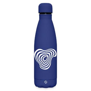 Konzentrische Linien wellen sich - Matte Thermosflasche 500 ml - Dunkelblau  - Vorne