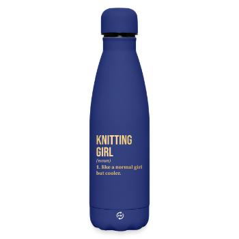 Stricken - Matte Thermosflasche 500 ml - Dunkelblau  - Vorne