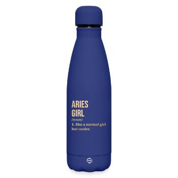 Aries - Matte Insulated Water Bottle 500 ml - dark blue  - Front