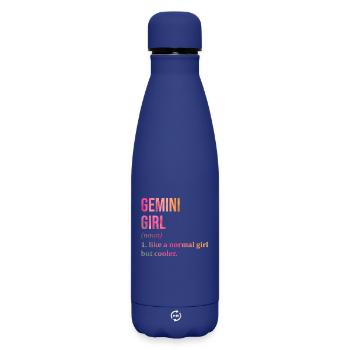 Zwillinge - Matte Thermosflasche 500 ml - Dunkelblau  - Vorne