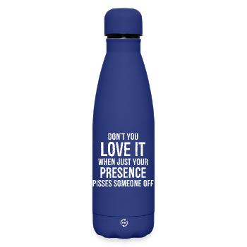 Don't you love it presence funny shirt - Matte Insulated Water Bottle 500 ml - dark blue  - Front