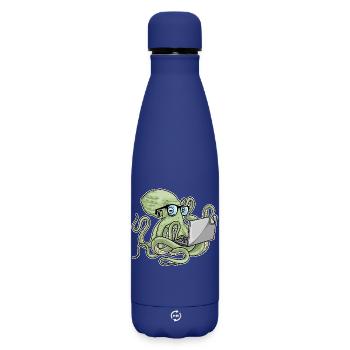 Octopus Laptop - Matte Insulated Water Bottle 500 ml - dark blue  - Front