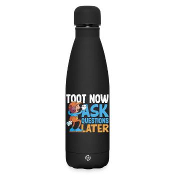 Public Fart Funny Inappropriate - Matte Insulated Water Bottle 500 ml - black - Front