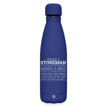 Storeman Riding A Bike - Matte Thermosflasche 500 ml - Dunkelblau  - Vorne