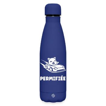Humour permis de conduire - Bouteille isotherme SOFT TOUCH 500 ml - bleu foncé  - Devant