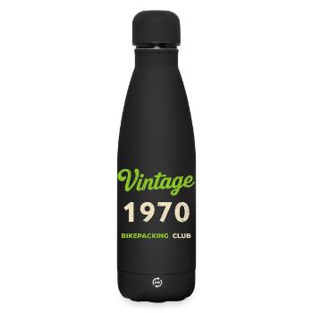 Millésime 1970 – Bikepacking Club Rétro Année de naissance - Bouteille isotherme SOFT TOUCH 500 ml - noir - Devant
