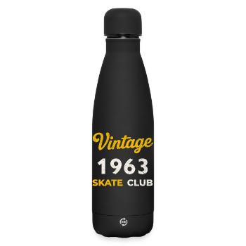 Vintage 1963 Skate Club Retro Geburtsjahr Geschenk - Matte Thermosflasche 500 ml - Schwarz - Vorne