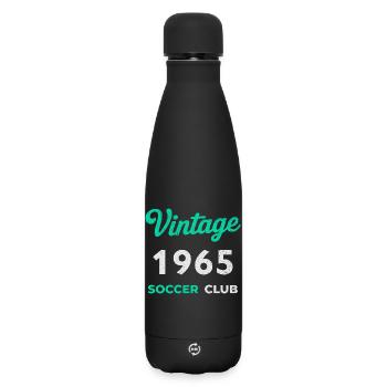 Vintage 1965 – Soccer Club Retro Geburtsjahr - Matte Thermosflasche 500 ml - Schwarz - Vorne