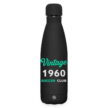 Vintage 1960 – Soccer Club Retro Birth Year - Matte Insulated Water Bottle 500 ml - black - Front