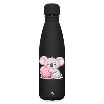 Little koala cuddles heart - Matte Insulated Water Bottle 500 ml - black - Front