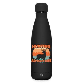 Hunting Adventure Deer Silhouette - Matte Insulated Water Bottle 500 ml - black - Front