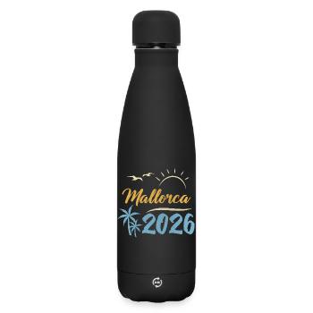 Mallorca 2026 - Matte Thermosflasche 500 ml - Schwarz - Vorne